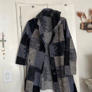 Beautiful shades of gray and black, light jacket.